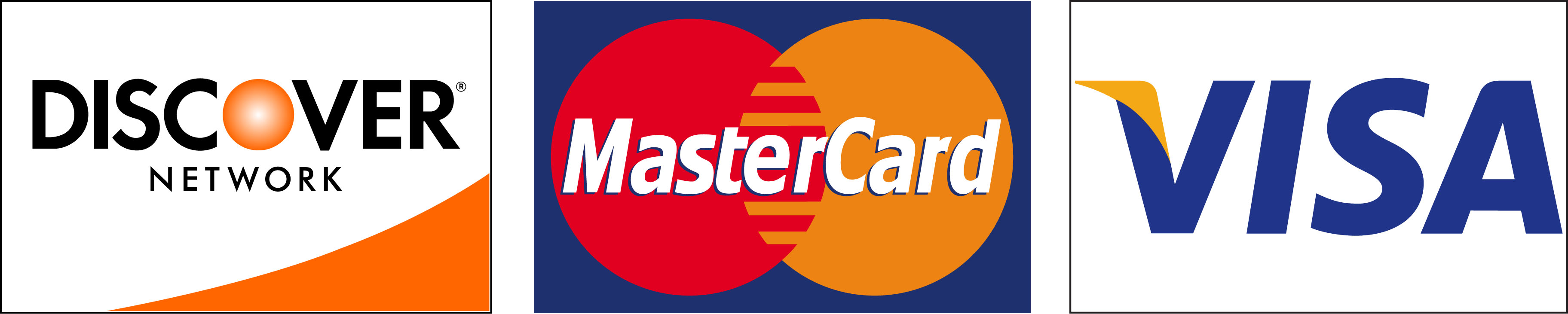 Discover, Mastercard, Visa Card Logo
